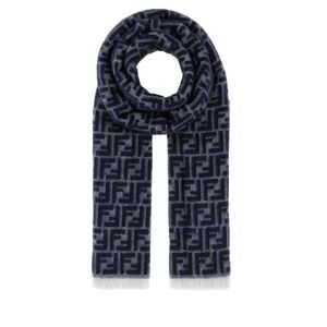 Fendi Men Embroidered Wool Reversible Scarf